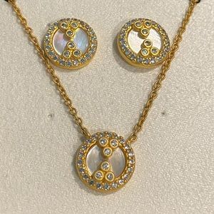 NWOT FREIDA ROTHMAN BOXED MOP EARRINGS + NECKLACE